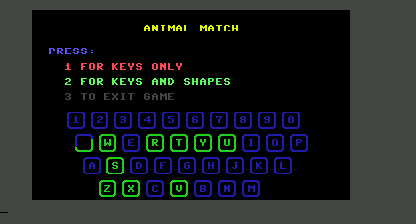 Animal Match Title Screen